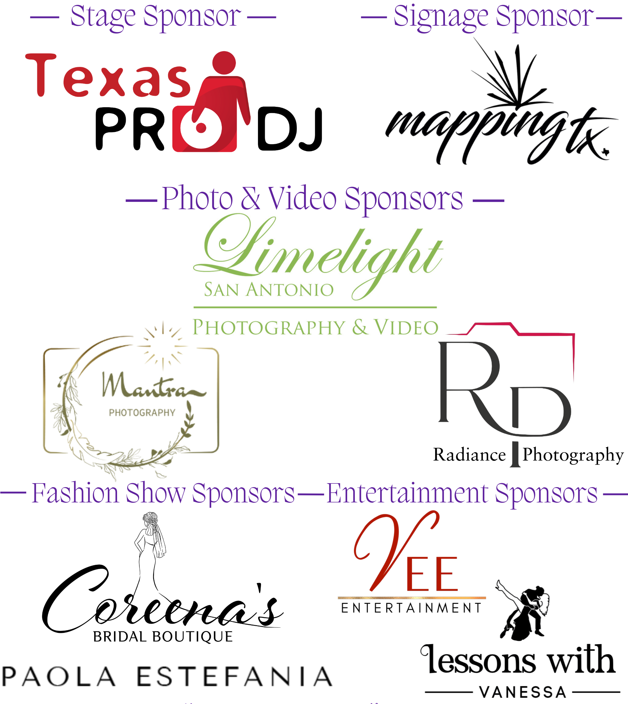Bridal Extravaganza sponsors – Stage, Signage, Photo & Video, Fashion Show, Entertainment