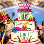 Embroidered wedding cake