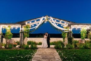 outdoor wedding ceremony at night