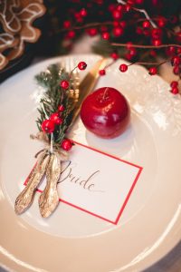 Christmas winter wedding table display