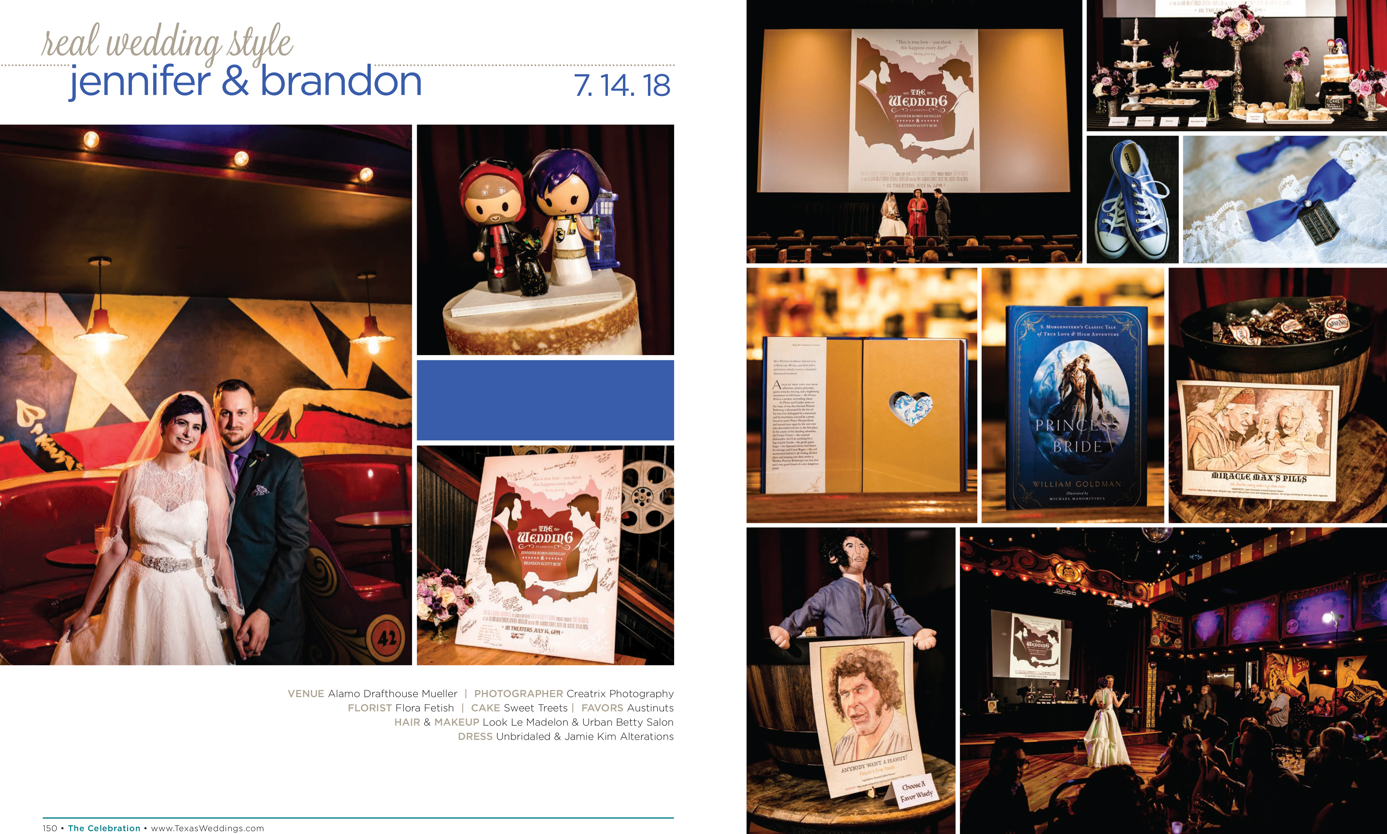 Jennifer & Brandon in their Real Wedding Page in the Spring/Summer 2019 Texas Wedding Guide
