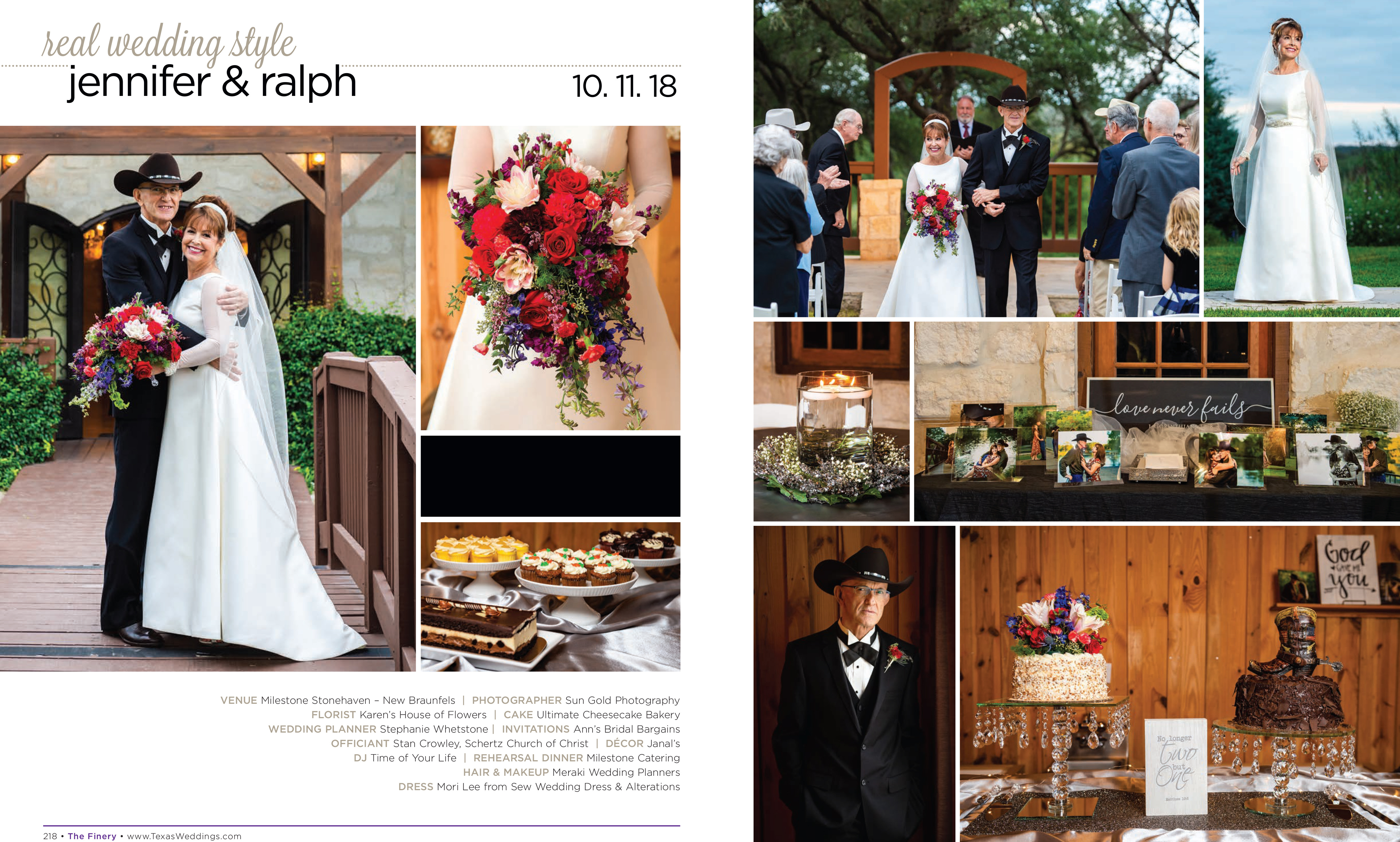 Jennifer & Ralph in their Real Wedding Page in the Spring/Summer 2019 Texas Wedding Guide